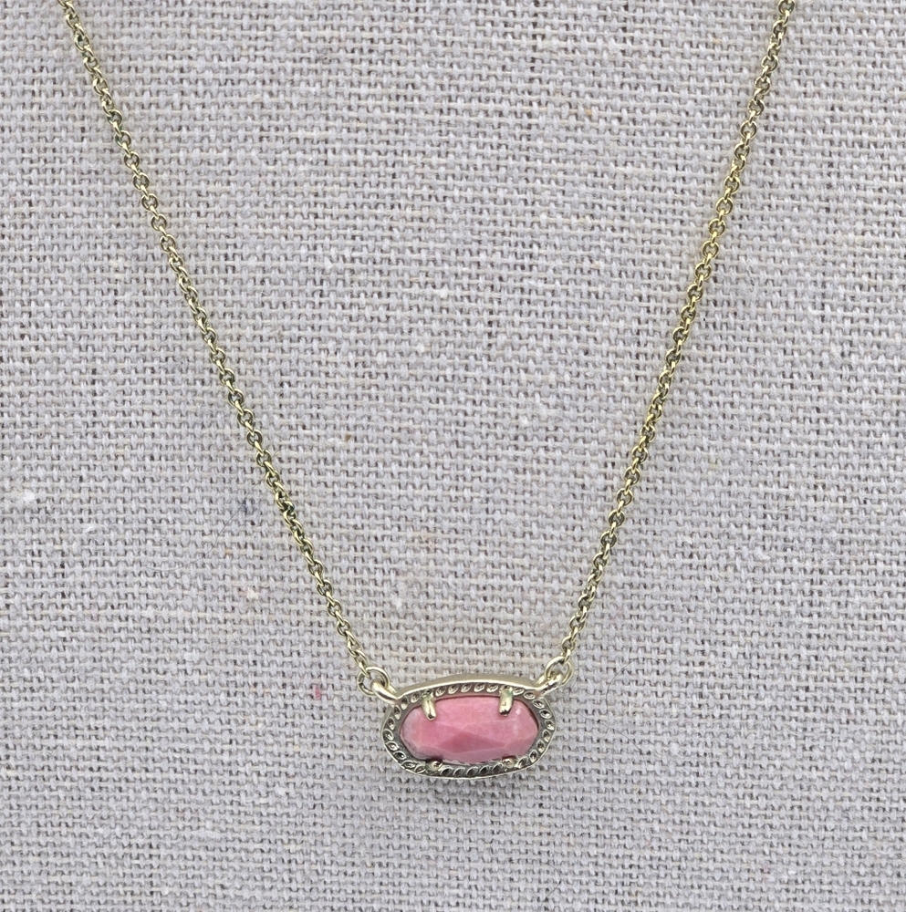 KENDRA SCOTT Elisa Coral Stone Small Pendant 14K over Brass Adjustable - Picture 3 of 8